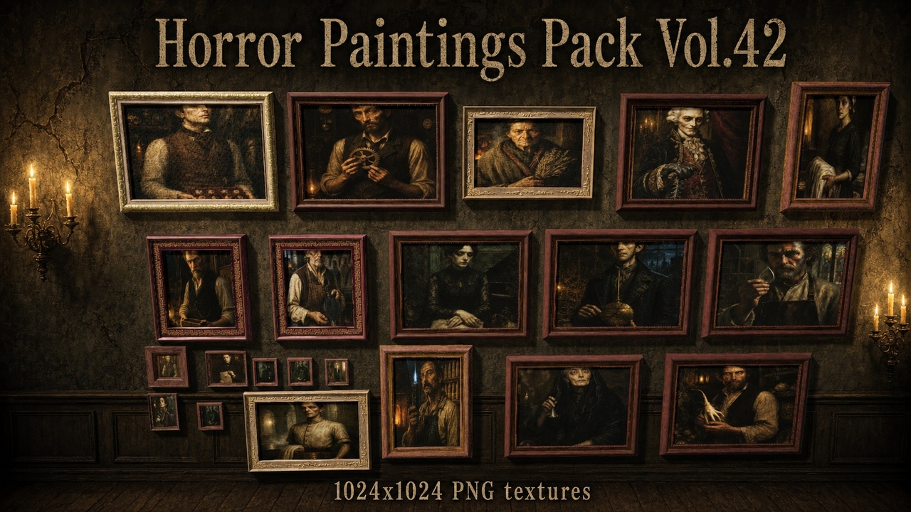Media 1 for listing Horror Faces Paintings Pack Vol.42