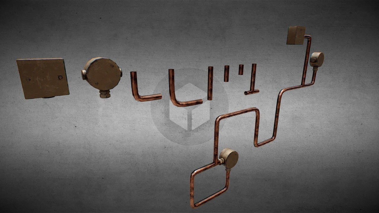 Media 1 for listing [Low Poly] Electrical Wires/Pipe Set