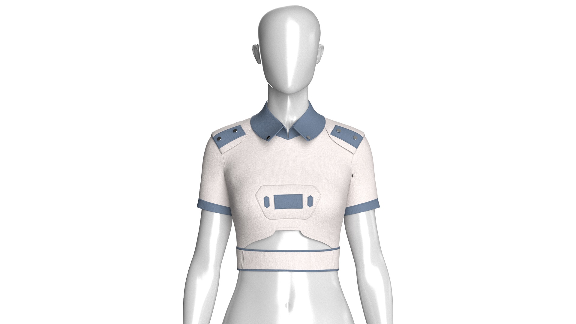 Media 1 for listing Girls Tactical Polo Crop Top | High Poly