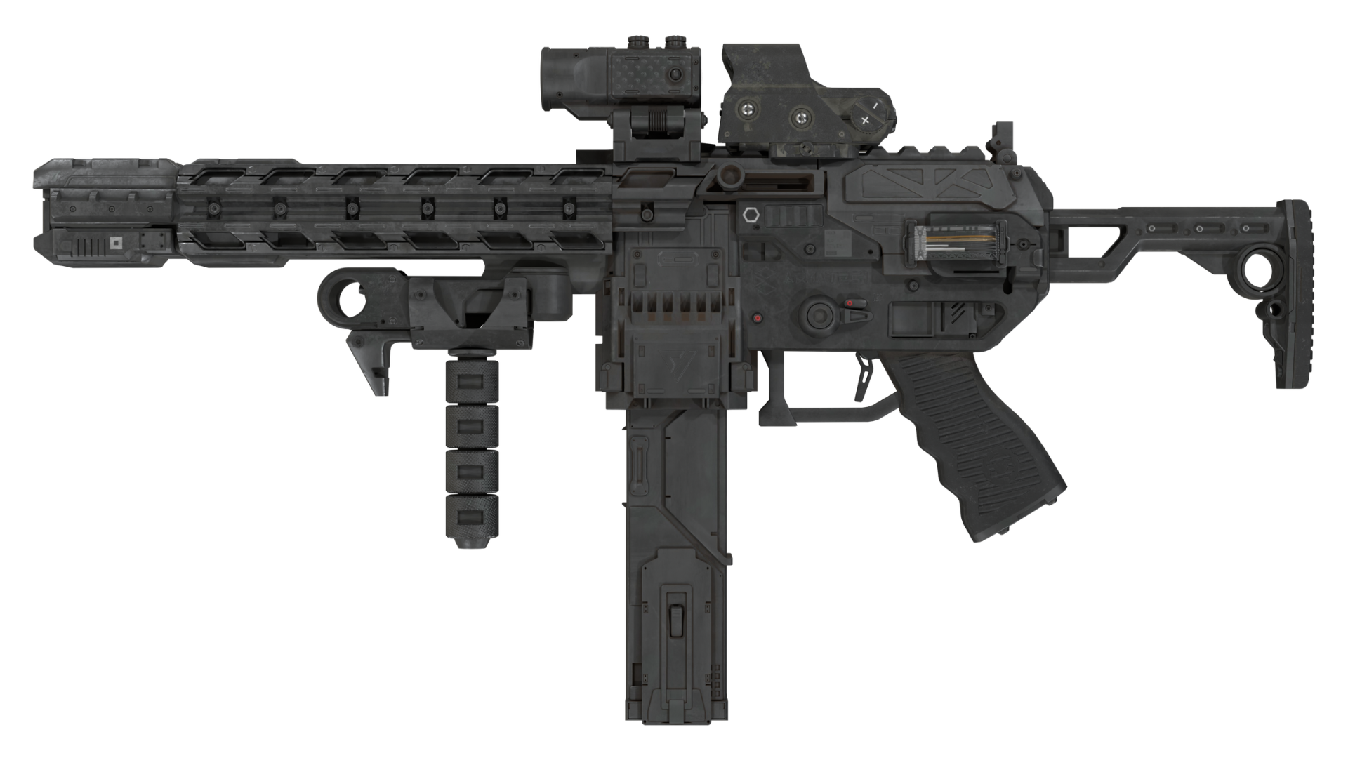 Sci-Fi Tactical SMG - Futuristic Modular Assault Weapon (3D Model) | Fab