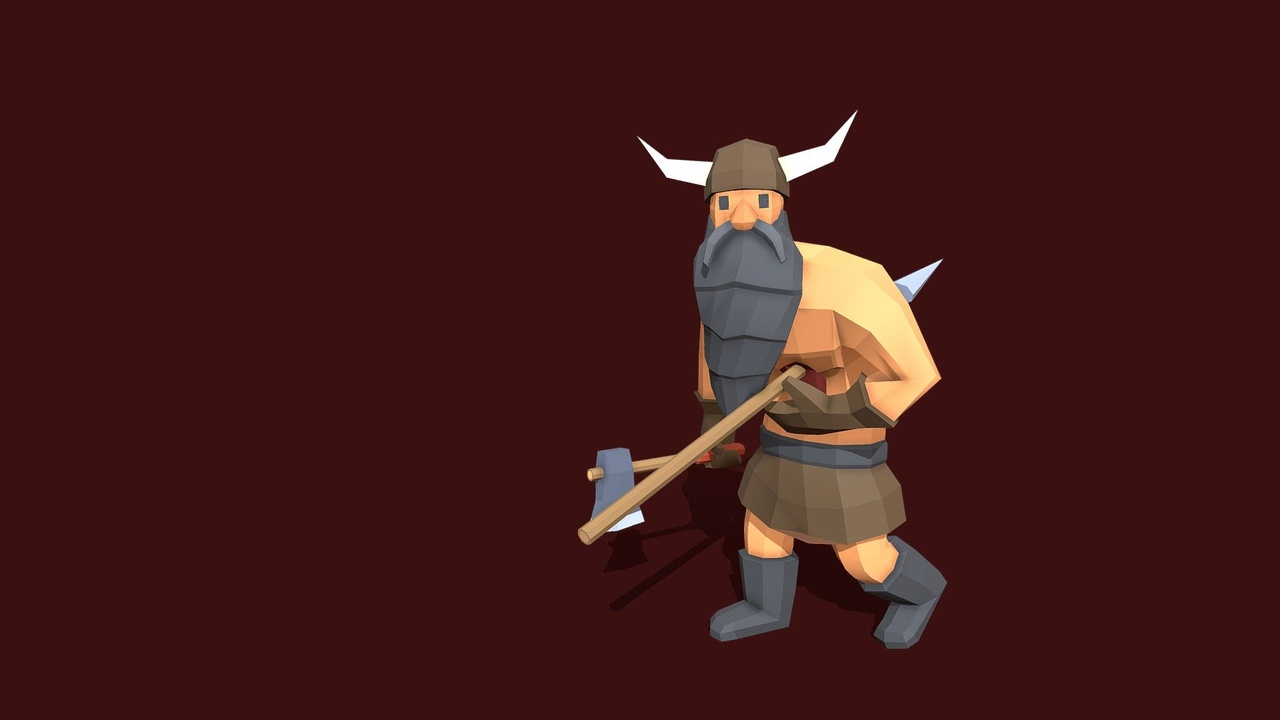 Media 1 for listing Wounded Wiking Low-Poly Character