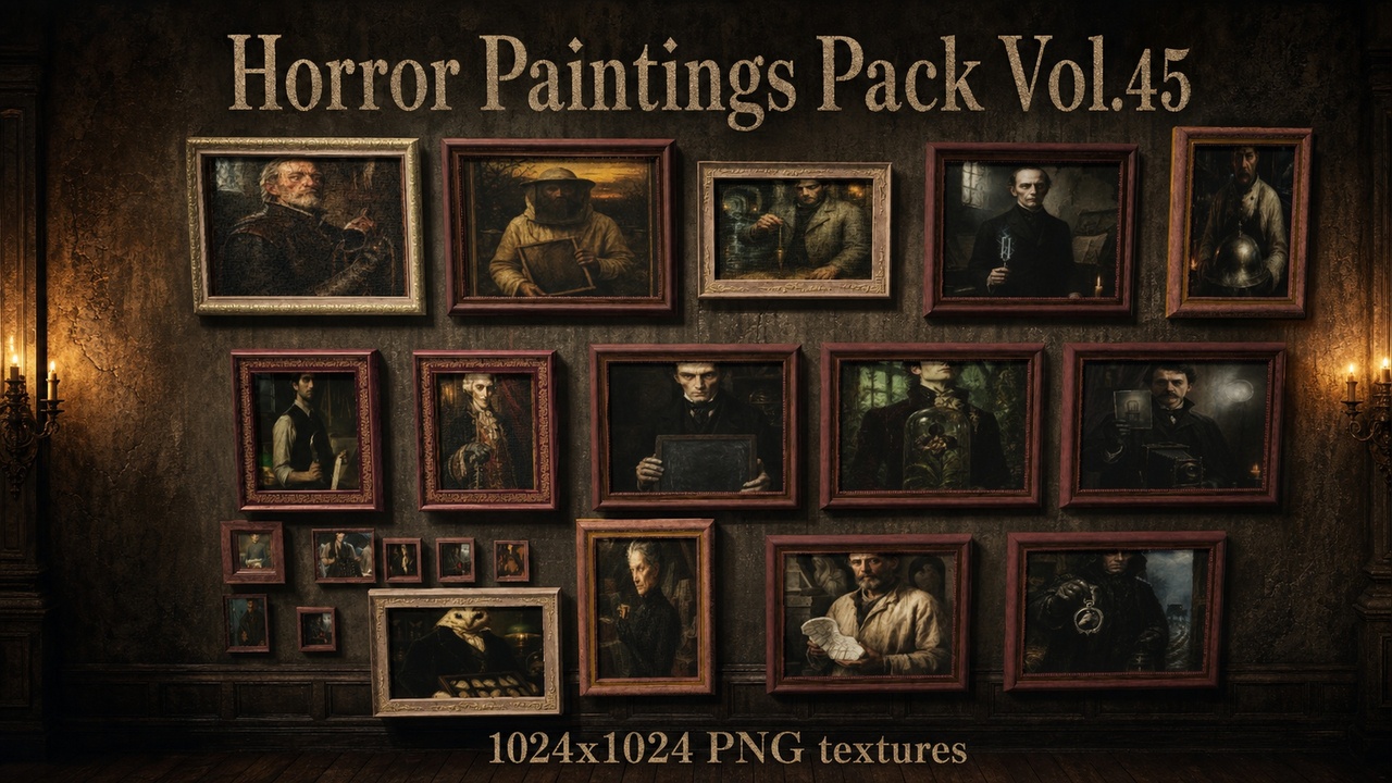 Media 1 for listing Horror Faces Paintings Pack Vol.45