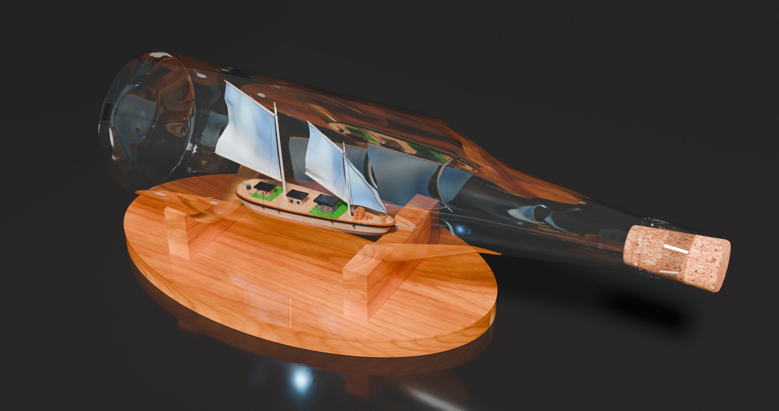 Media 1 for listing Ship In a Bottle