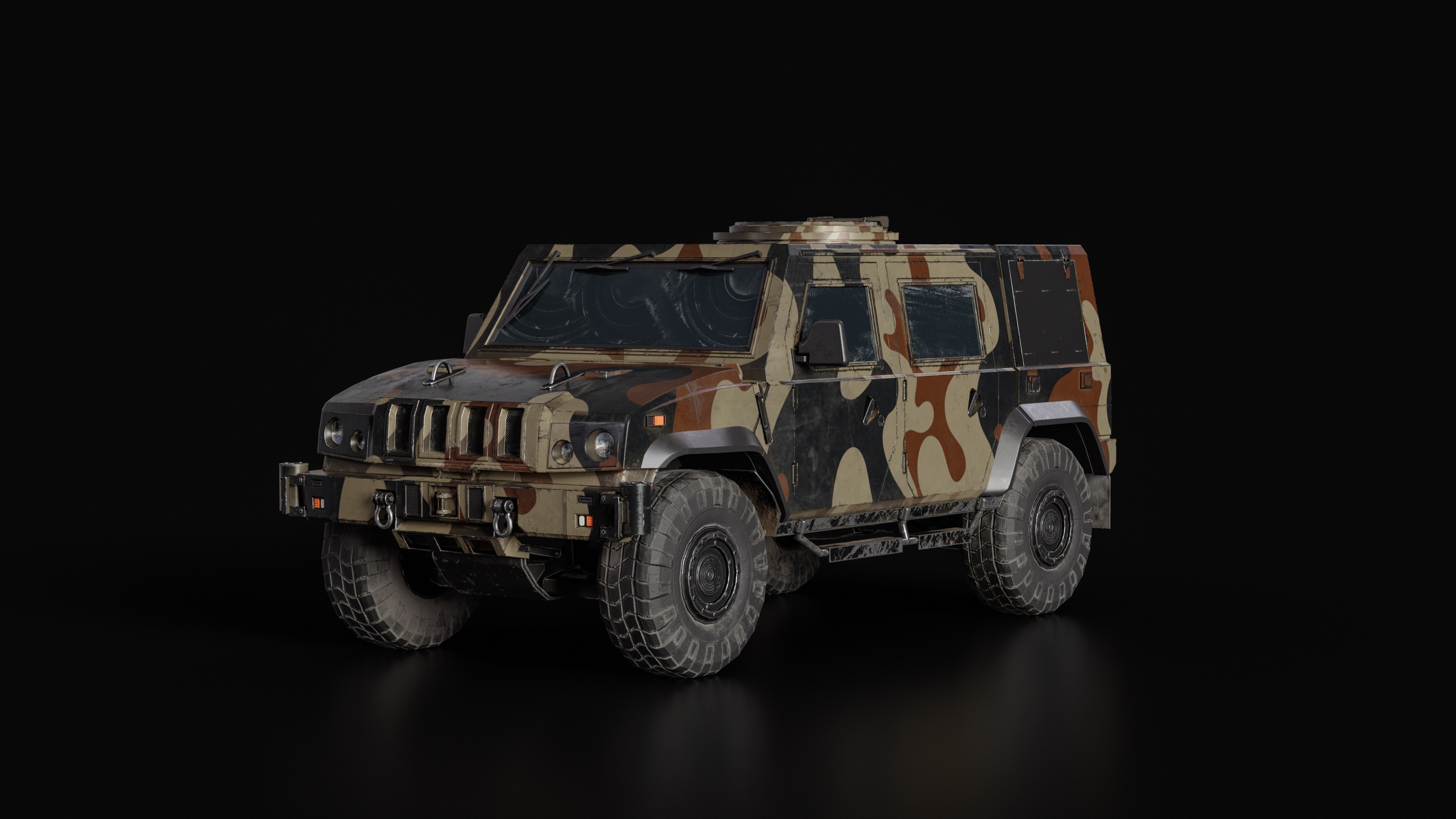 Media 1 for listing 4x4 Light Armored Tactical Vehicle - Multipurpose Military SUV Game Ready