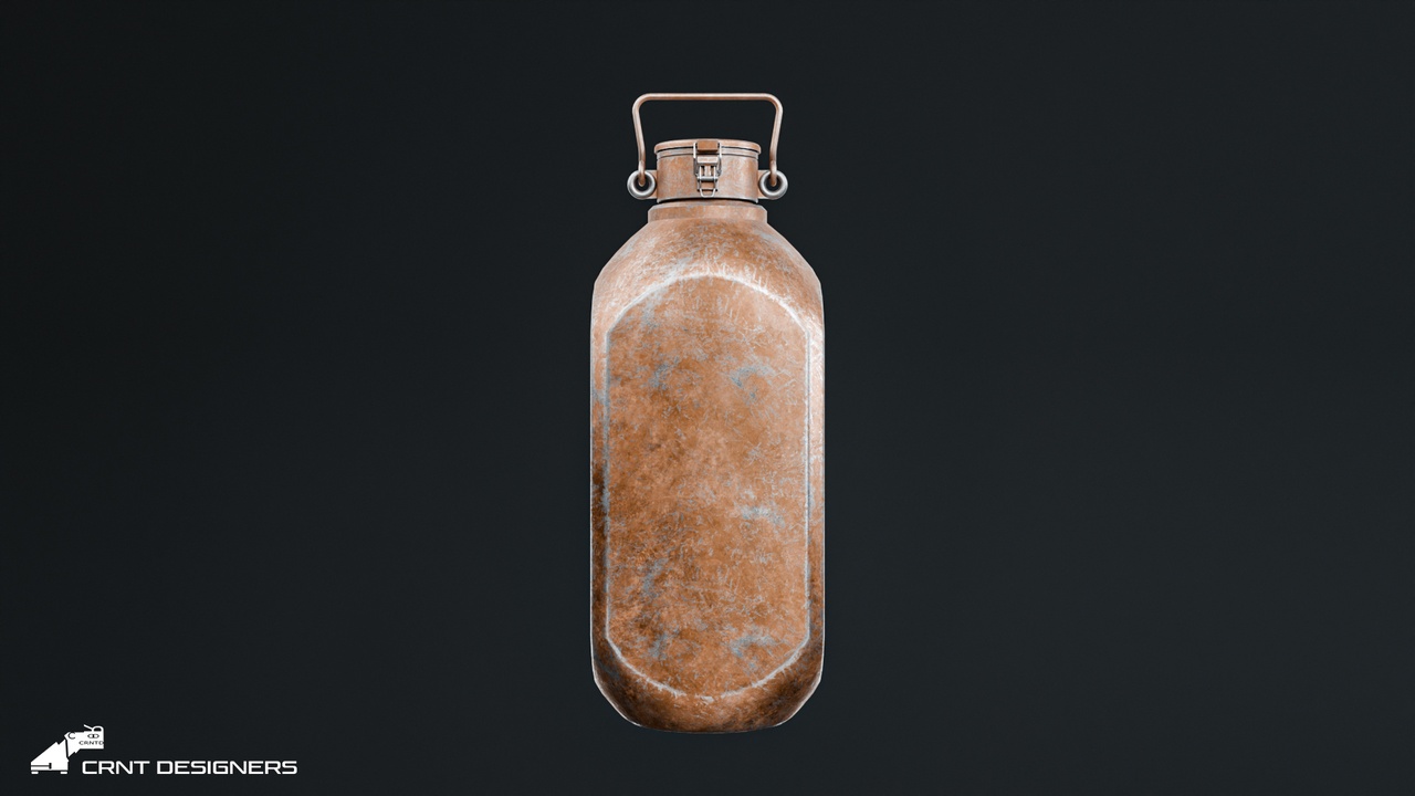 Media 1 for listing Vintage Metal Water Canister Lowpoly 3D model