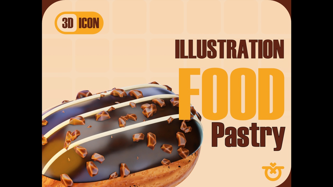 Media 1 for listing Pastry 3D Icon Stylized
