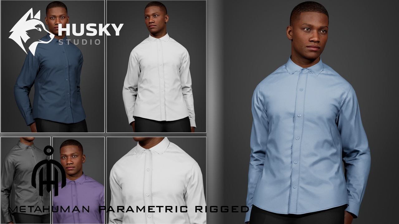 Media 1 for listing Business Shirt - 76 - Parametric - Metahuman - MHPKG outfit - MH Rigged