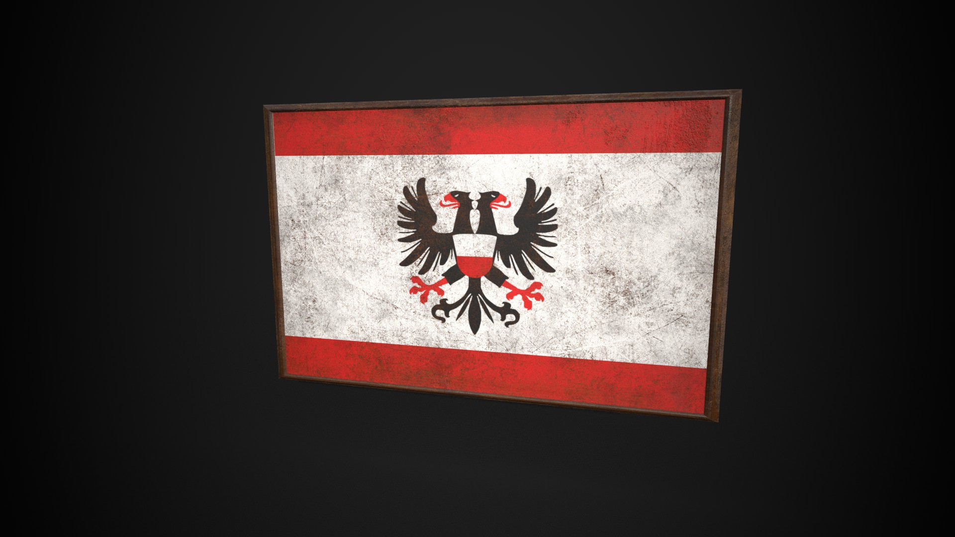 Old Picture Frame With Hanseatic Republic Flag-Game Ready PBR Low-poly ...