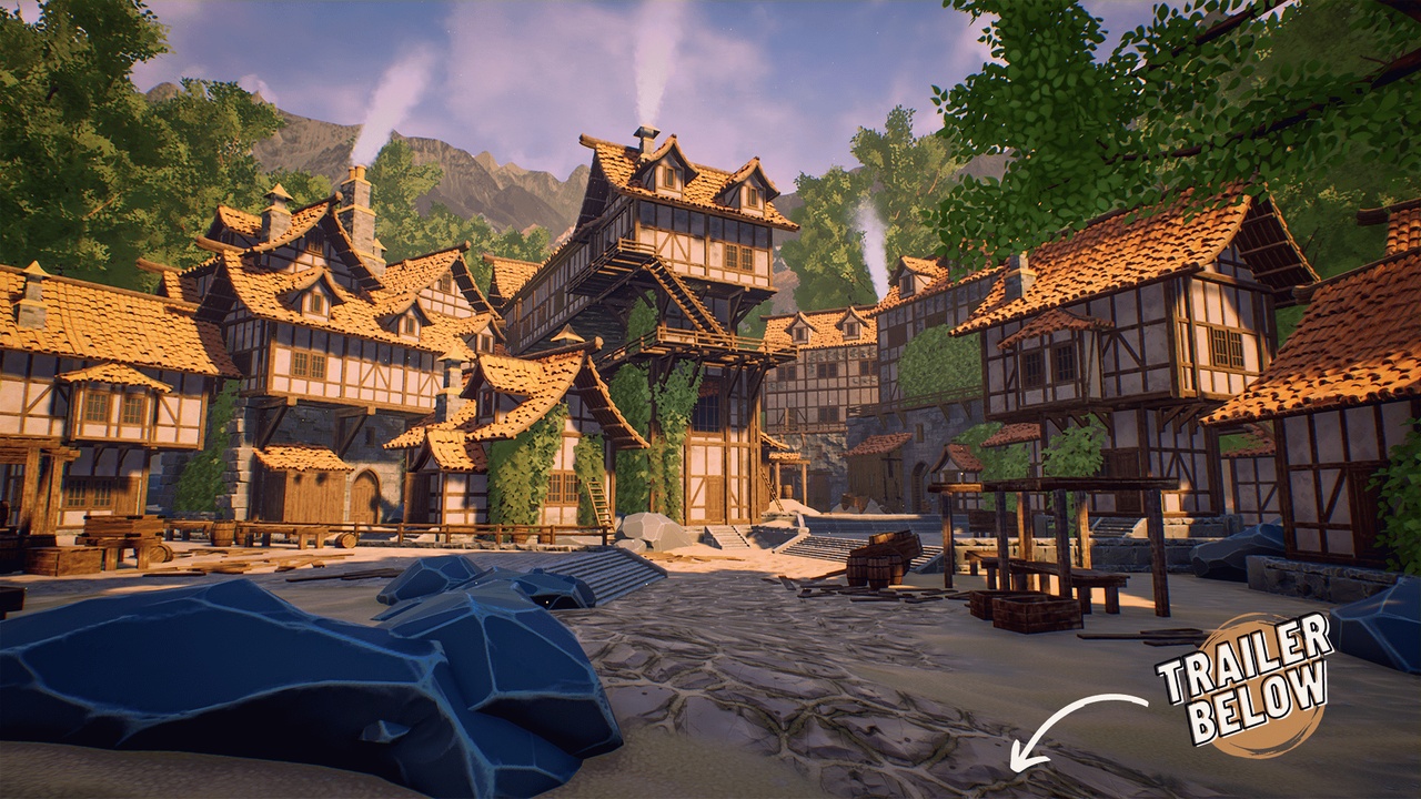 Media 1 for listing Modular Medieval Town (Stylized Town, Stylized Village, Medieval Village, Town)