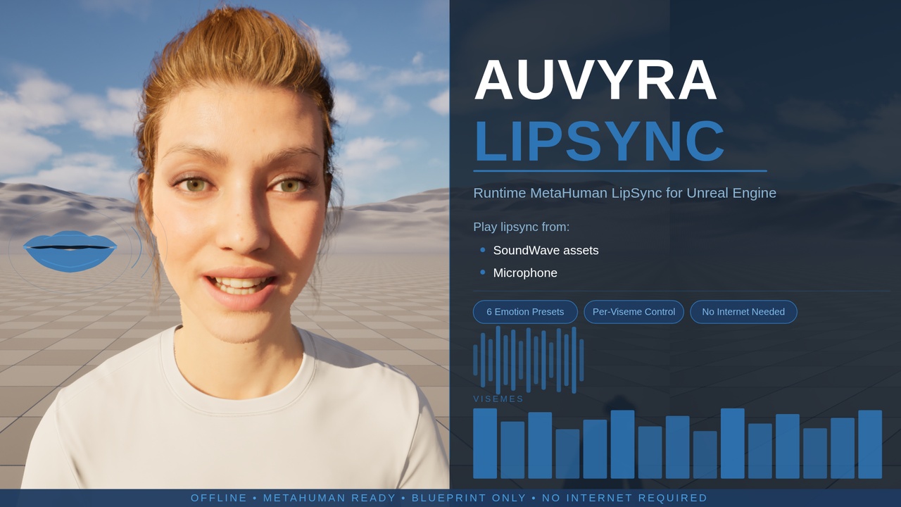 Media 1 for listing Auvyra LipSync — Runtime MetaHuman LipSync