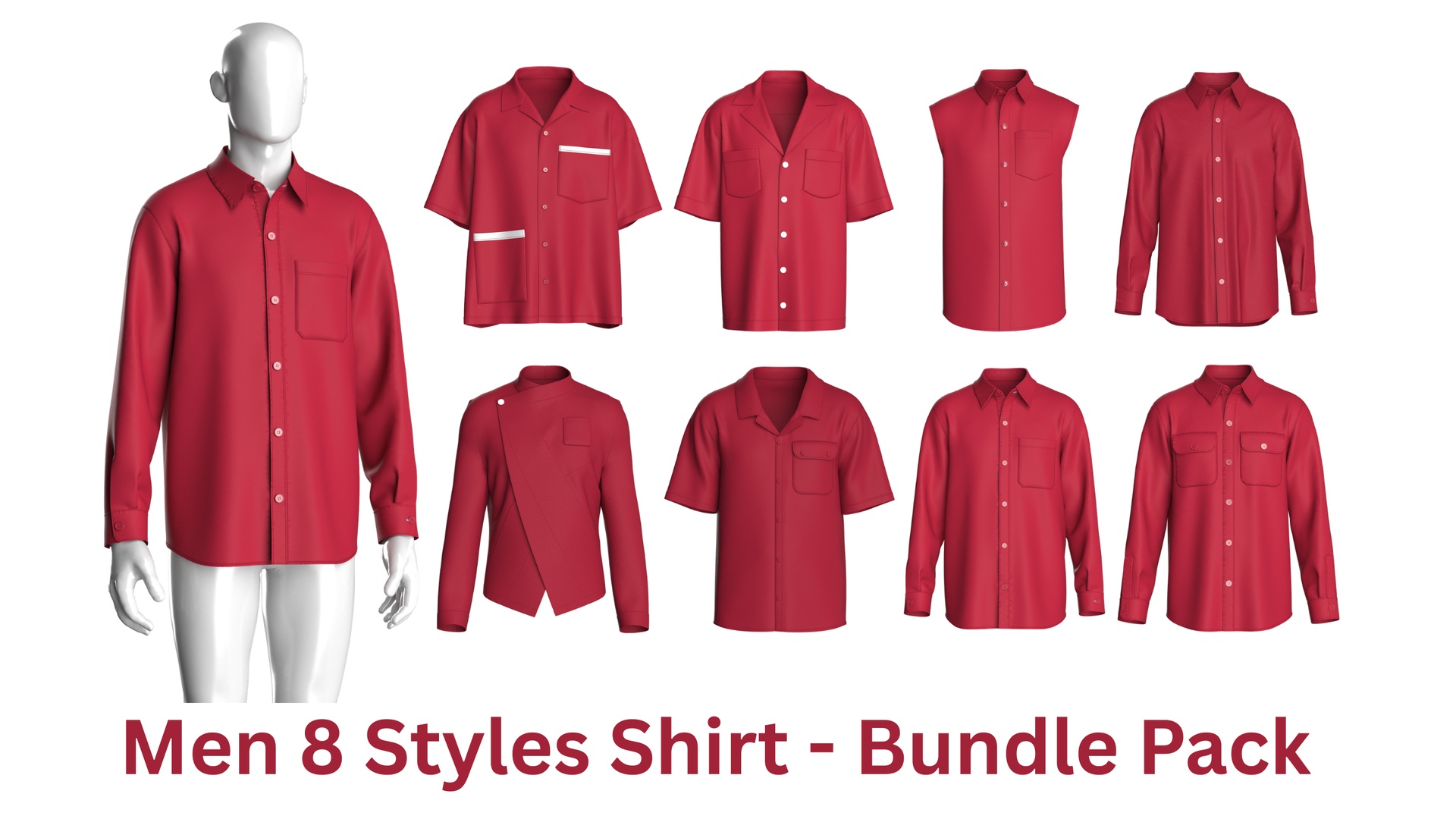 Media 1 for listing Men 8 Styles Shirt - Bundle Pack | High Poly