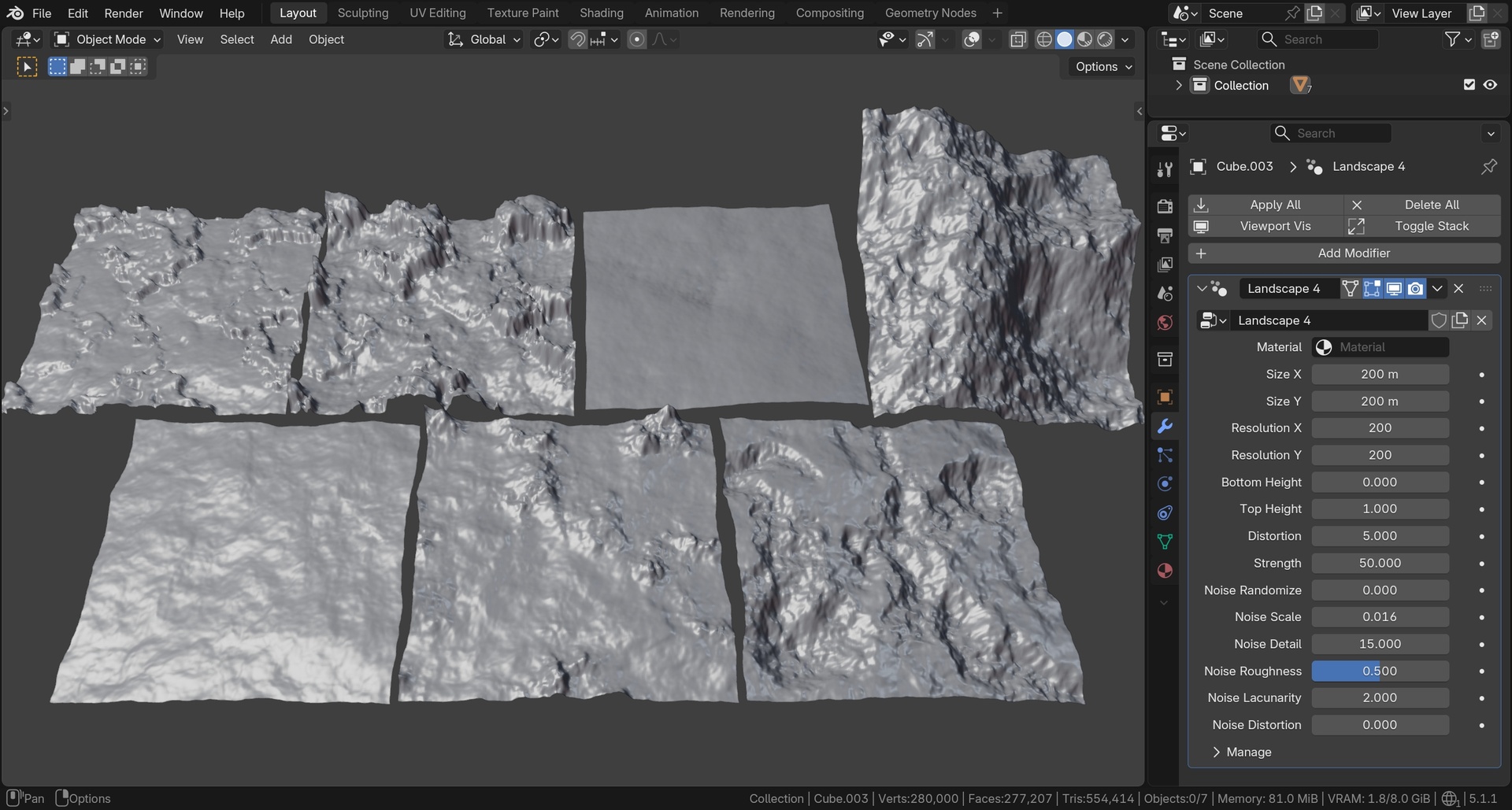 Media 1 for listing Customizable Geometry Nodes Landscape Presets