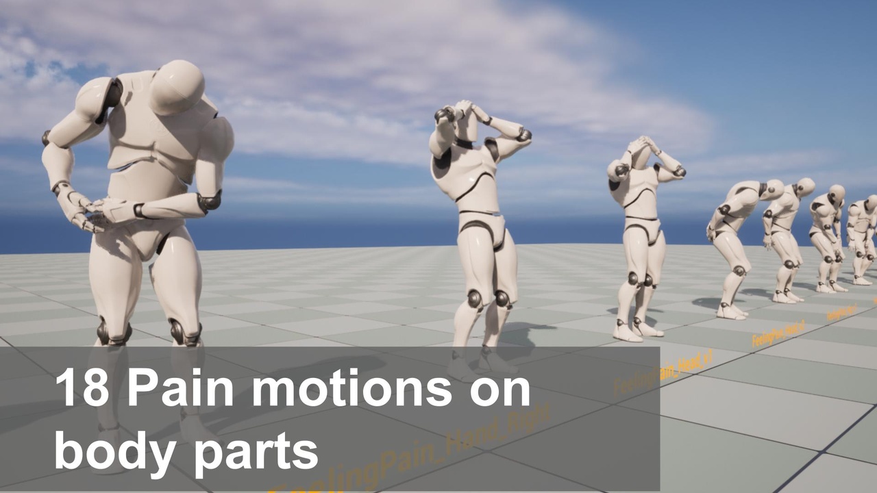 Media 1 for listing Feeling pain animation pack - 18 Pain motions on body parts