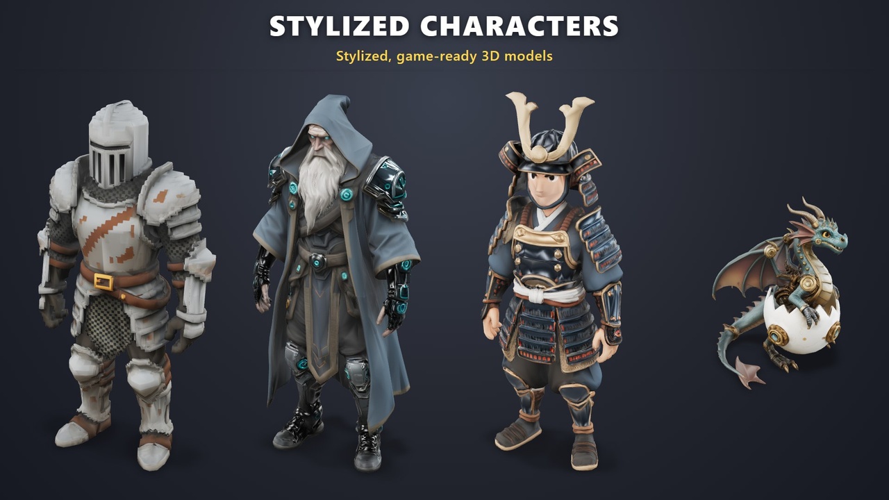 Stylized Fantasy & Sci-Fi Characters — 45 Models | Fab