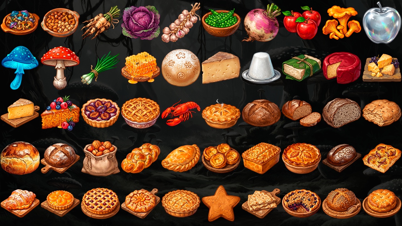 Media 1 for listing Medieval Consumables Icons Bundle - Food, Drinks, Potions and Sweets