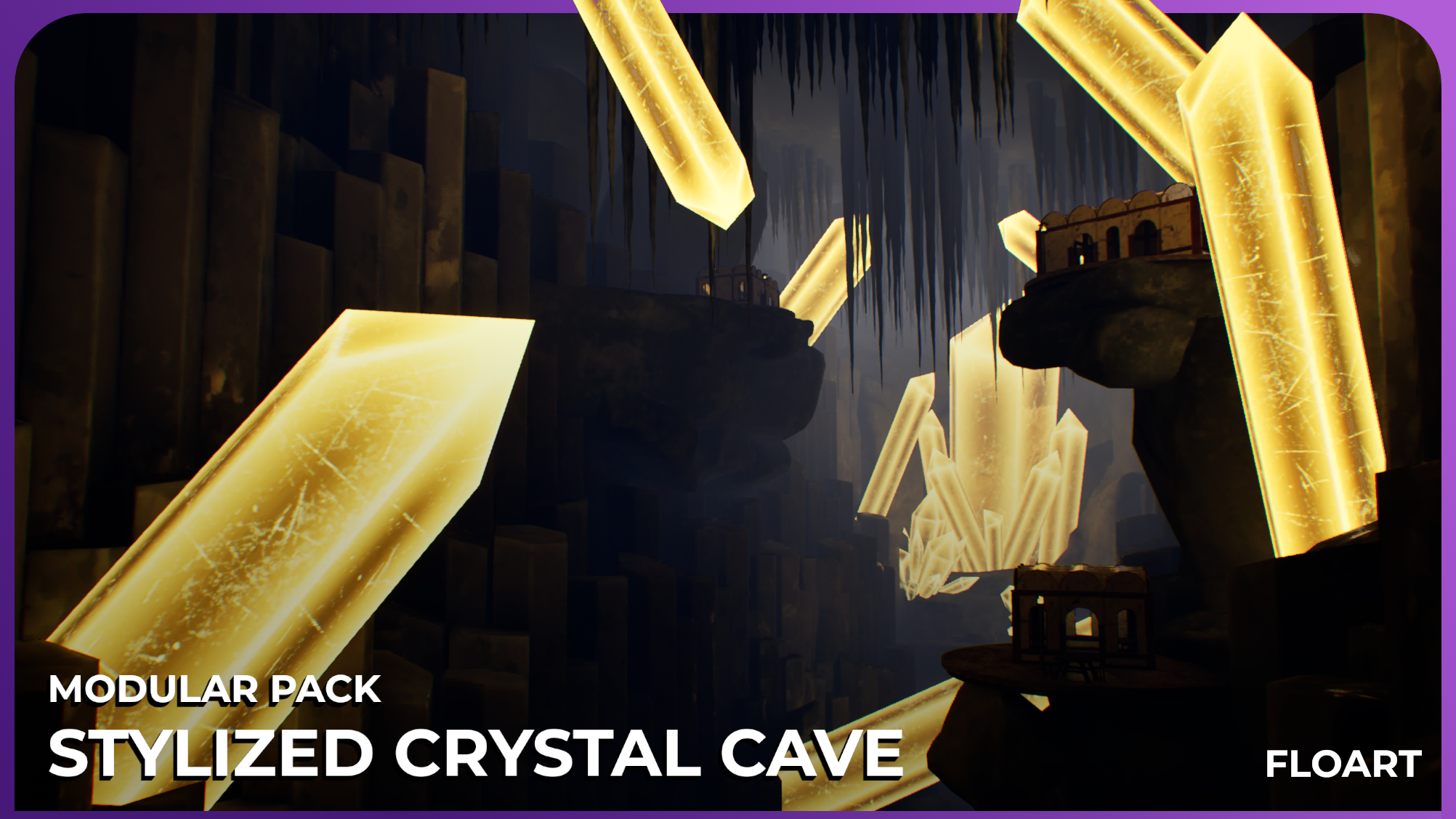 Stylized Modular Crystal Cave | Fab