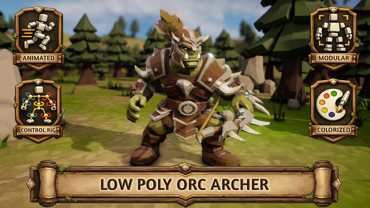 Media 1 for listing Low Poly Orc Archer