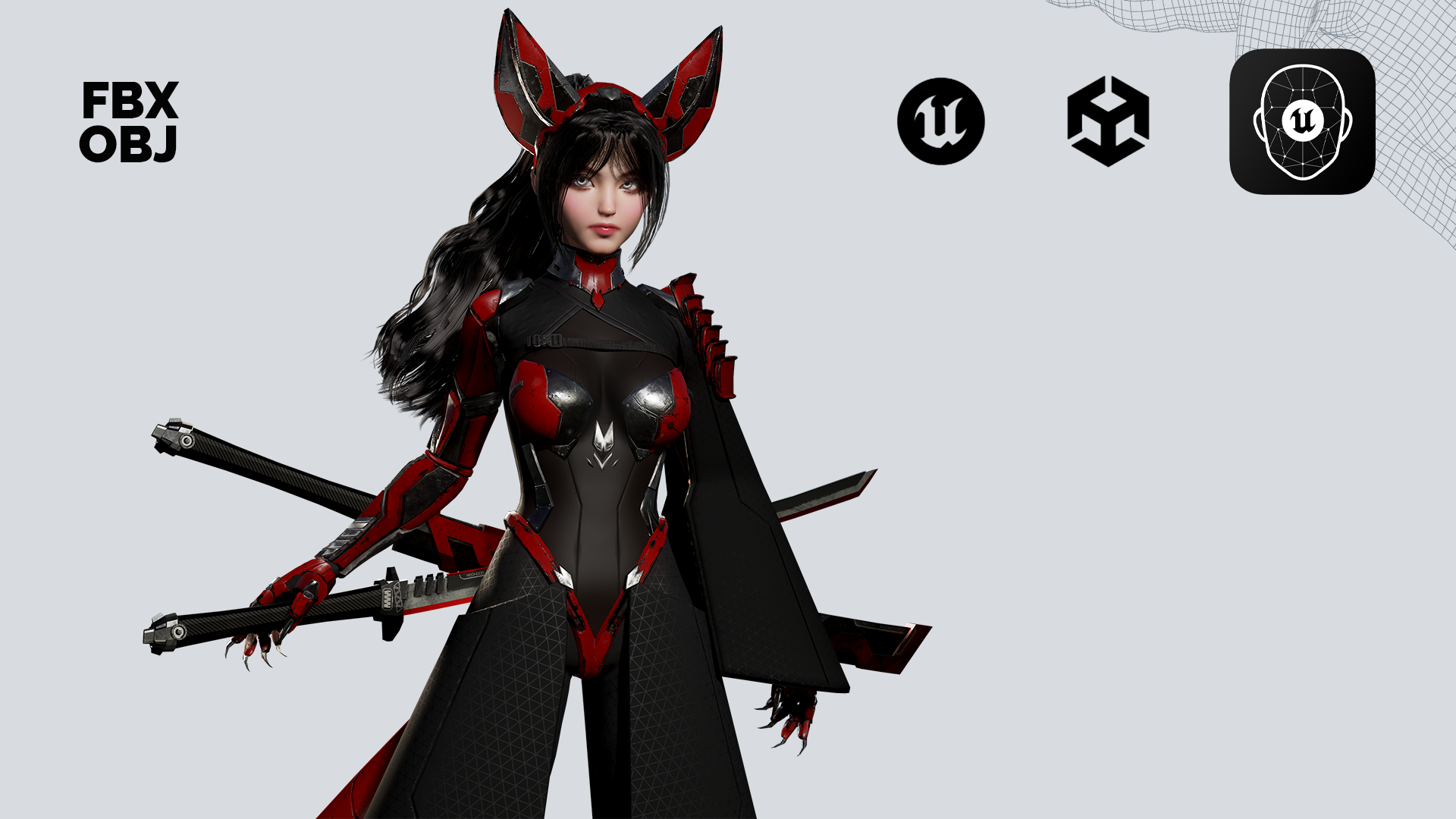 Cosmo Fox Girl / Sci-fi Kitsune | Fab