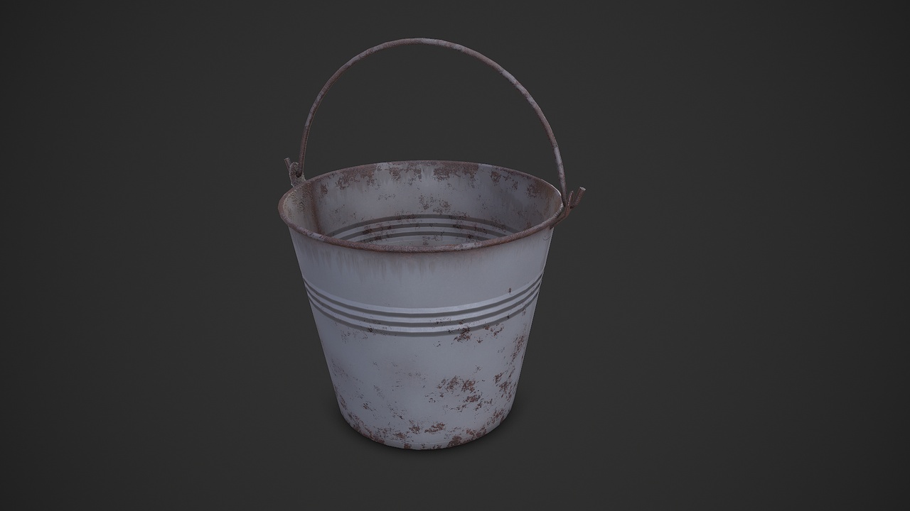 Media 1 for listing Rusty Metal Bucket Low-poly PBR