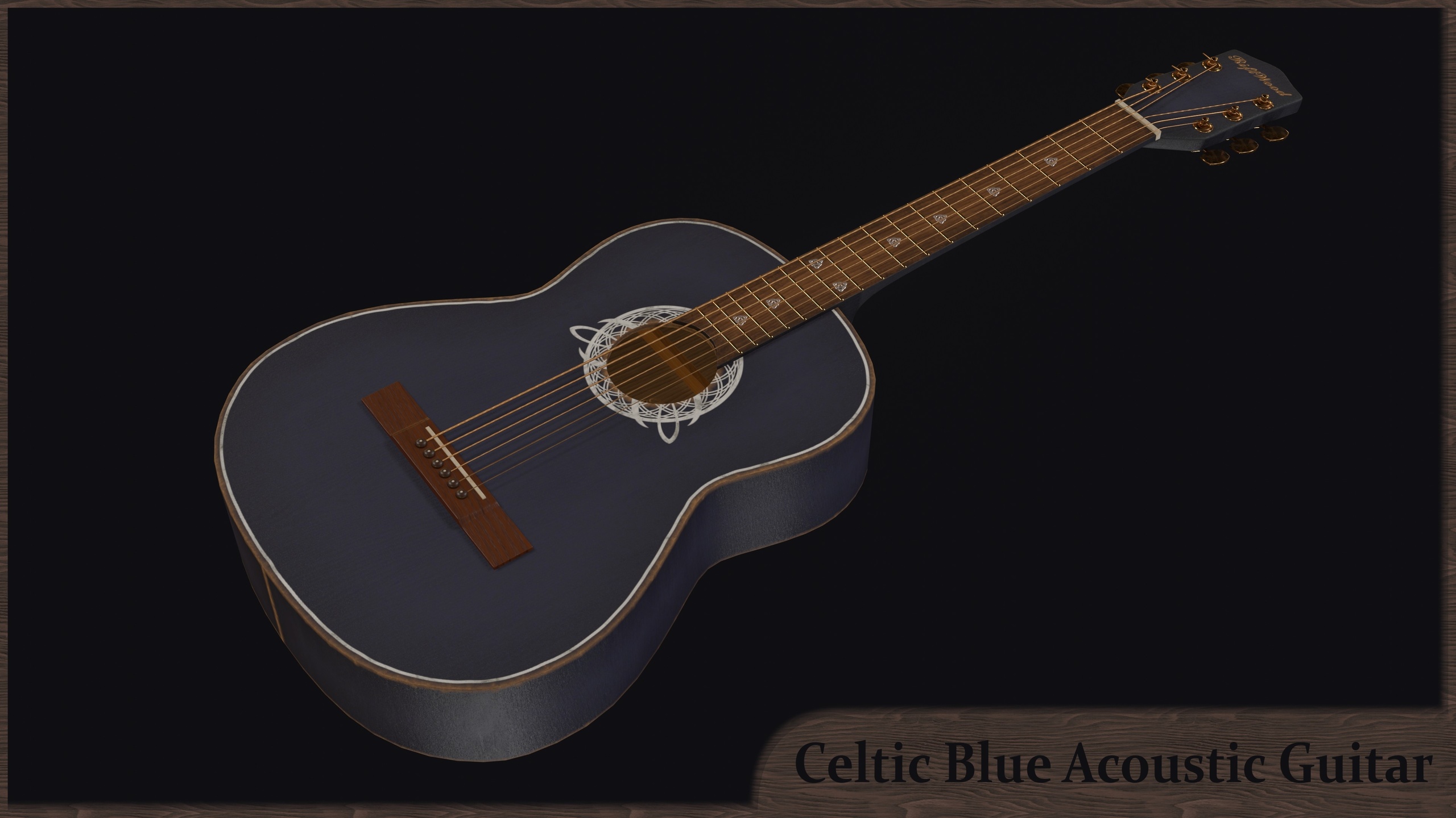 Media 1 for listing Celtic Blue Acoustic Guitar
