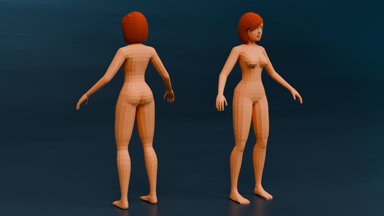 Media 1 for listing Woman Base Mesh Low-poly Stylized