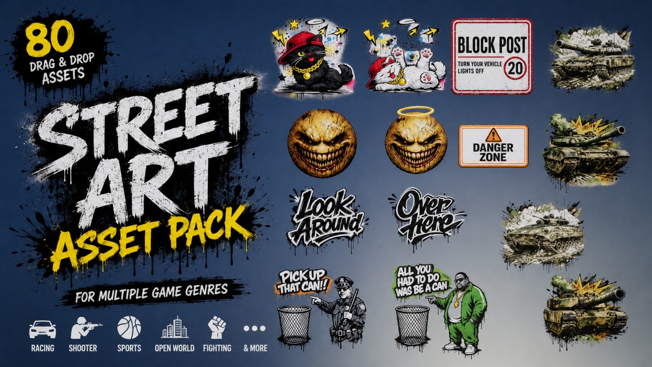 Media 1 for listing Decals Bundle (Street Art, Table Signs, Level Hints, Military, Horror)