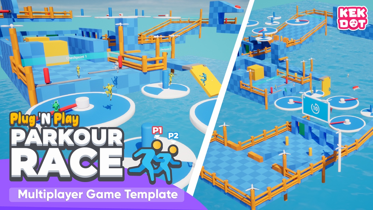 商品 Parkour Race - Multiplayer Blueprint Game Template - Platformer - By Kekdot 的媒体 1
