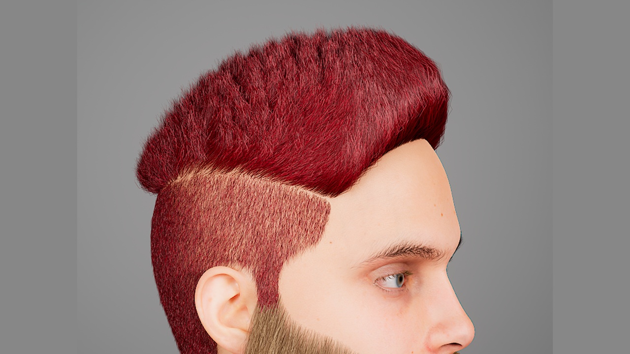 Media 1 for listing Textured Pompadour Quiff – Strand-Based Groom for MetaHuman