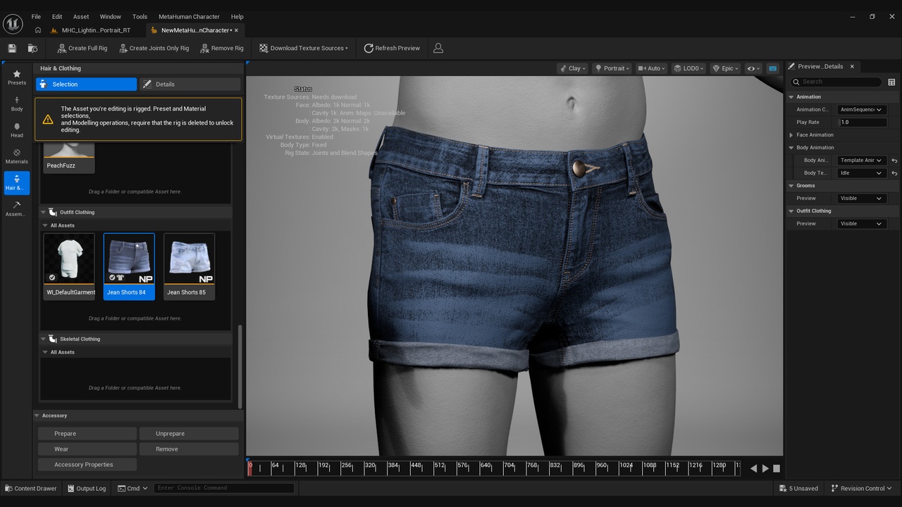 Media 1 for listing Jean Shorts Metahuman 84 - MHPKG