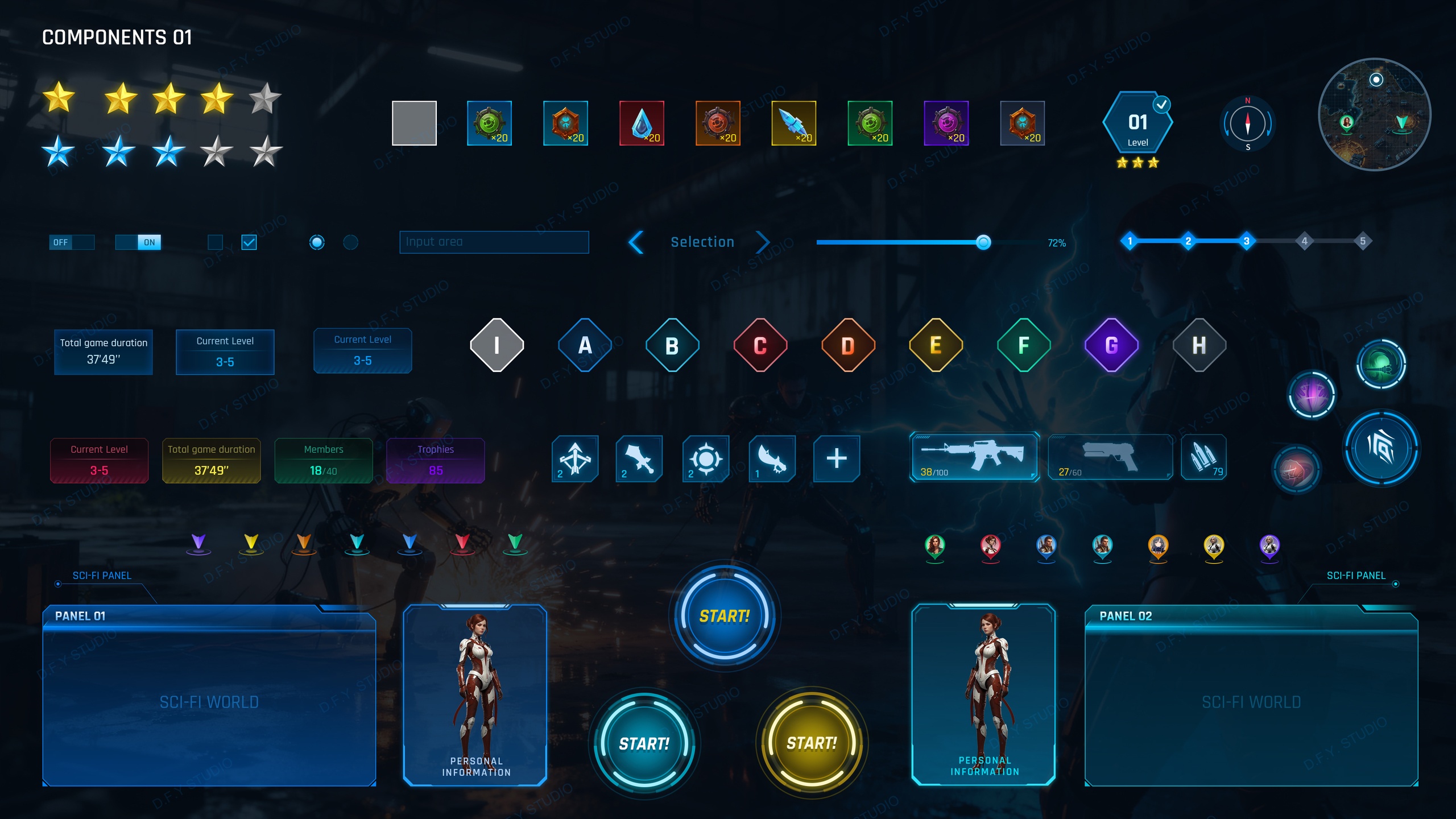 Media 1 for listing Super Sci-Fi Complete UI Pack