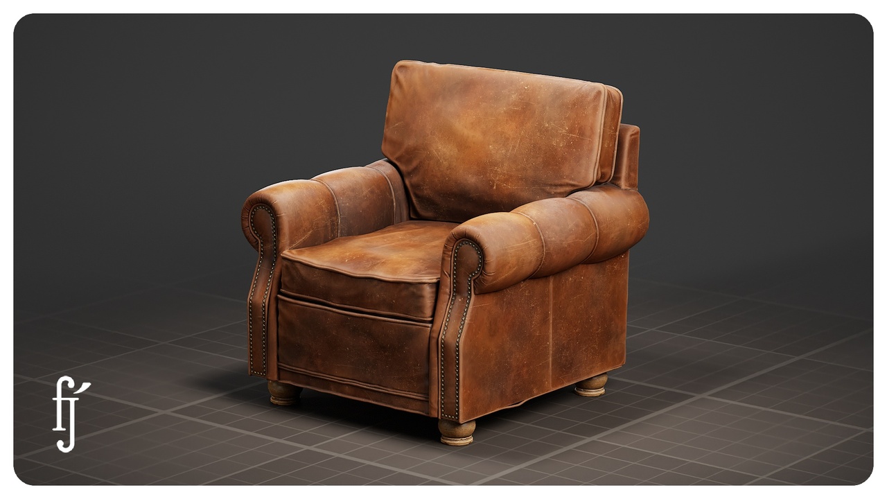 Media 1 for listing Vintage Leather Armchair - Aged Brown Club Chair Seating