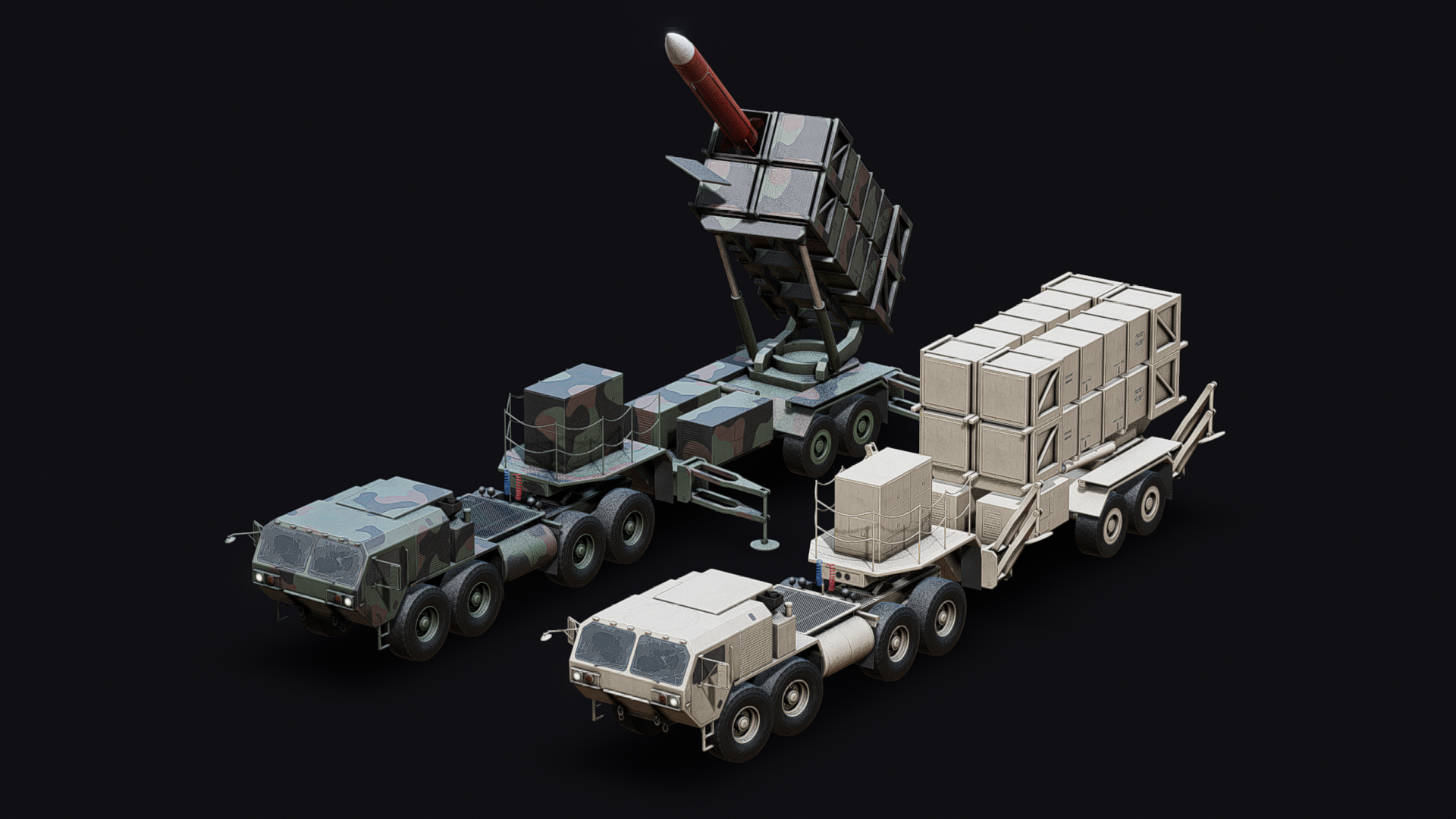 Surface to Air Missile Launcher with Tractor Truck | Fab