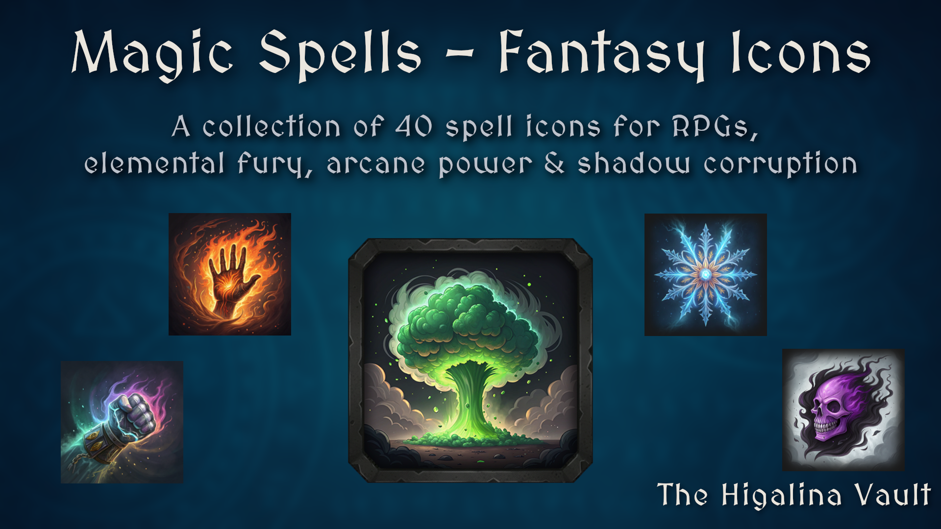 Magic Spells - 40 Fantasy Icons [512x512 HD] | Fab