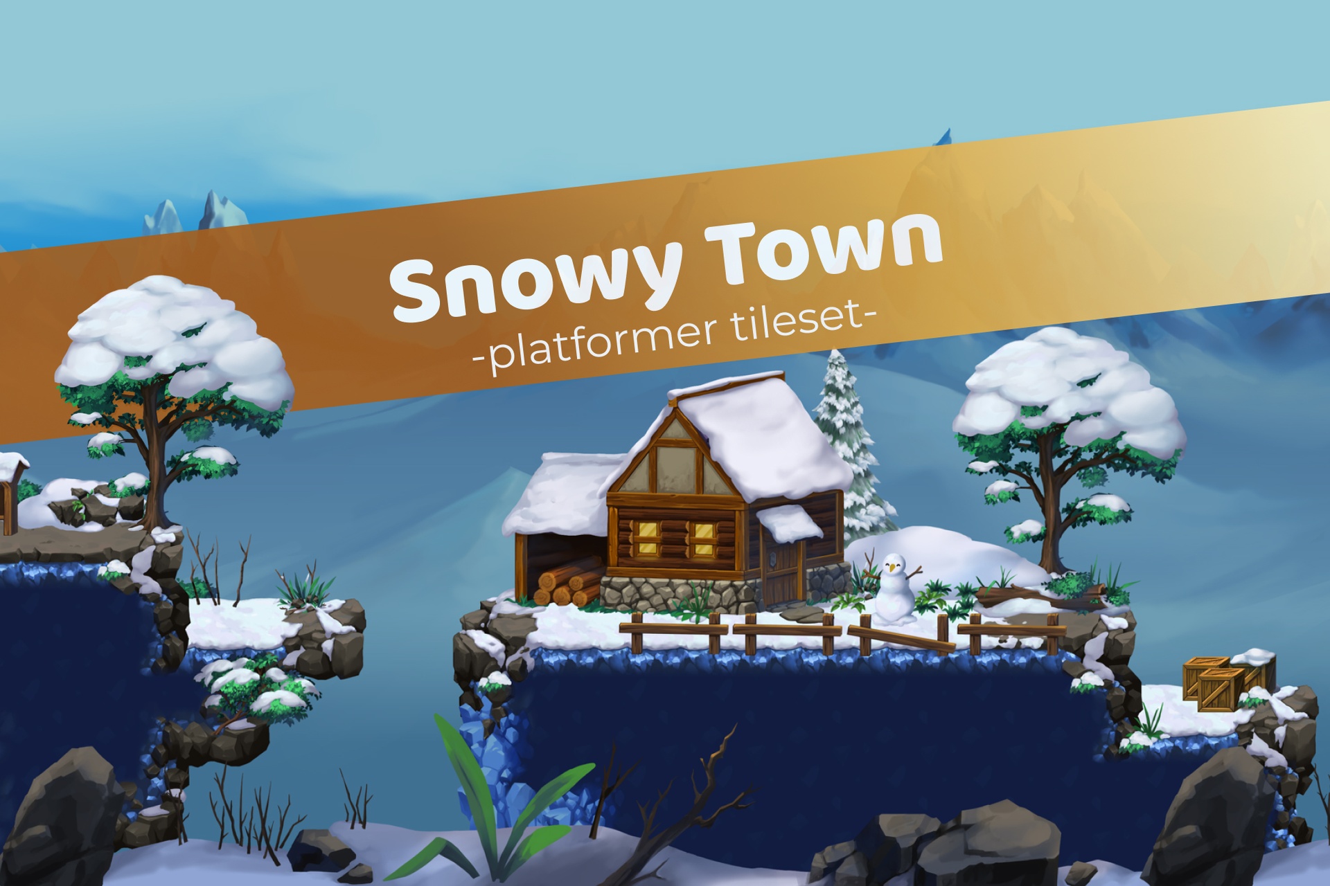 Media 1 for listing Snowy Town - Platformer Tileset