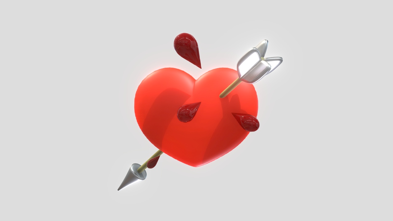 Media 1 for listing Cupid’s arrow 💘 Heart pierced by an arrow Animation
