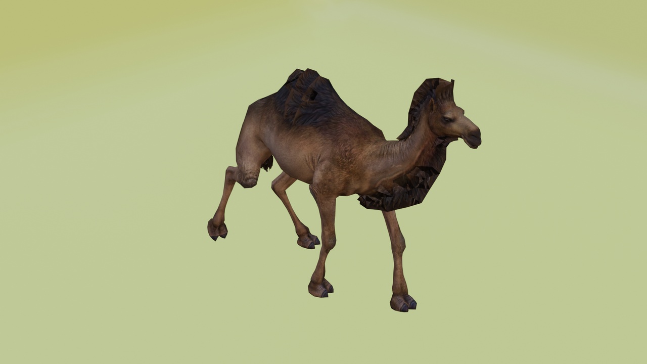 الوسائط 1 للقائمة Realistic Animated Walking Camel 3D Model