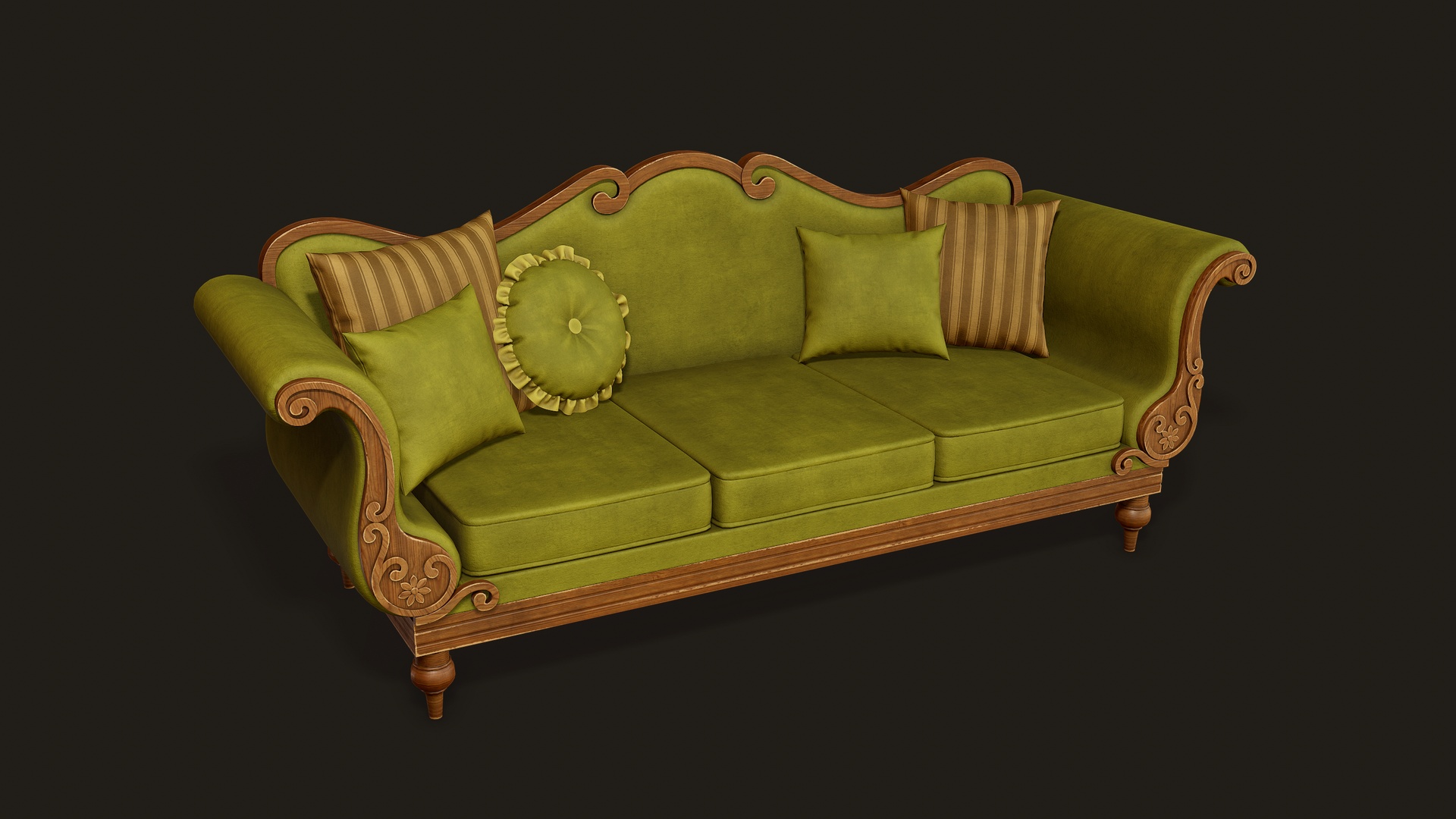 Media 1 for listing Vintage Sofa with Cushions