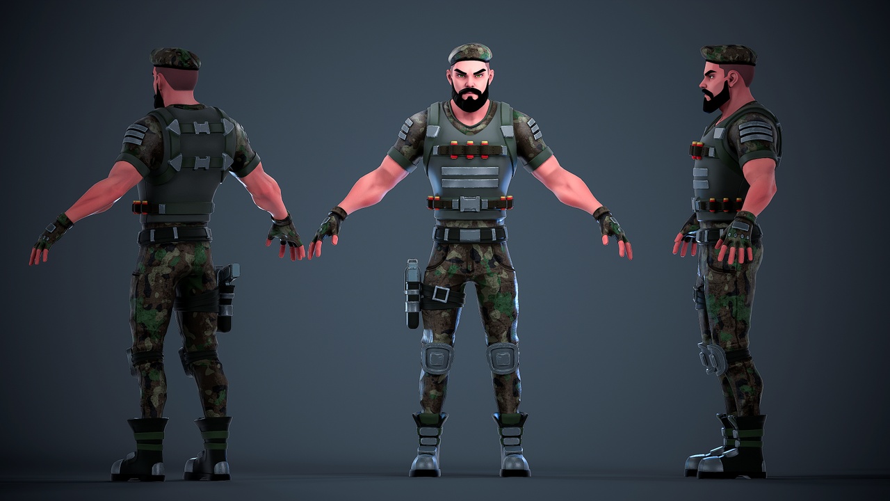 Media 1 for listing Military Soldier - Stylized Character