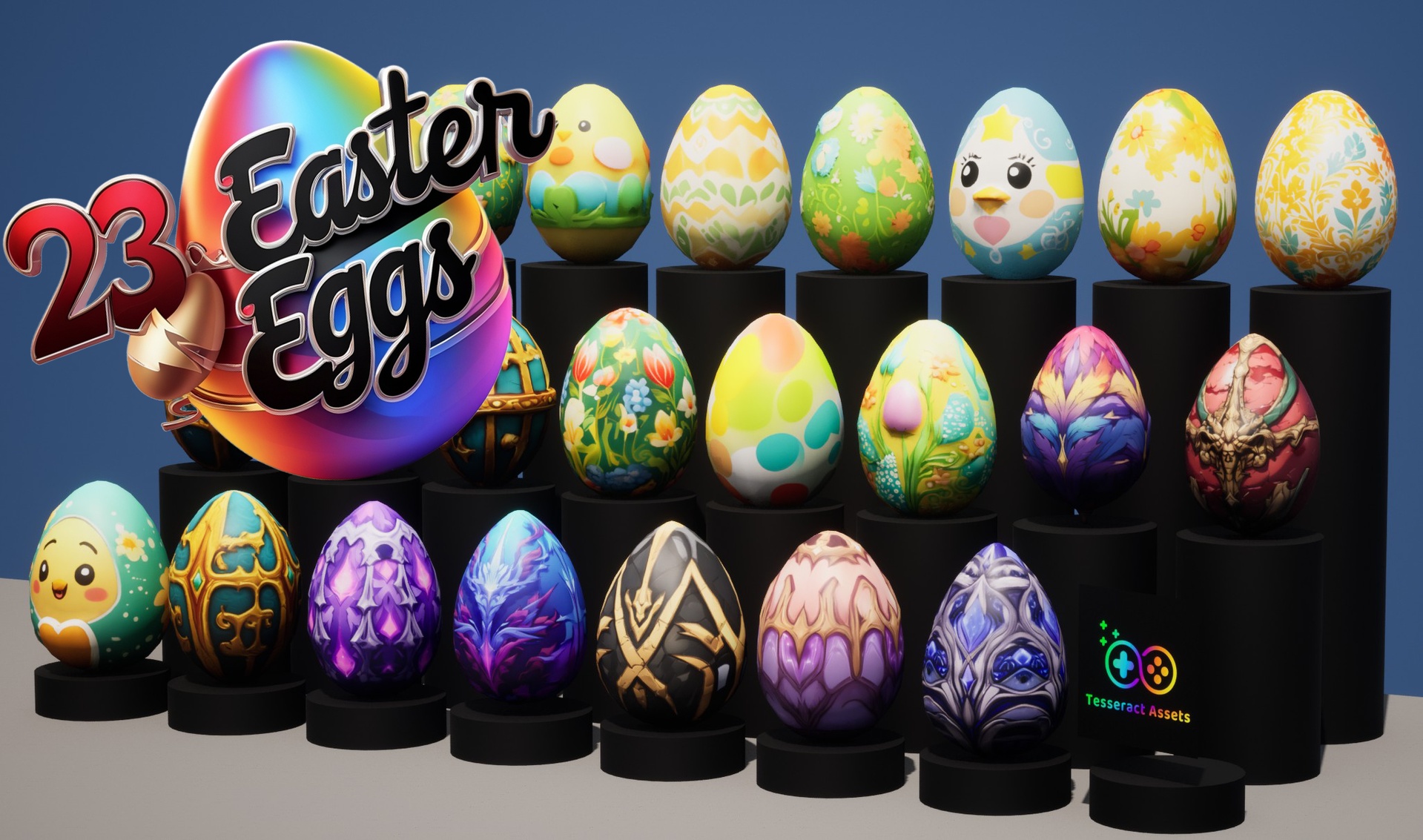 Media 1 for listing Stylized Easter Eggs Pack
