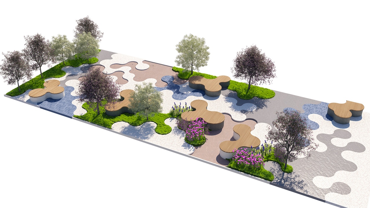 Media 1 for listing Modern Organic Urban Plaza