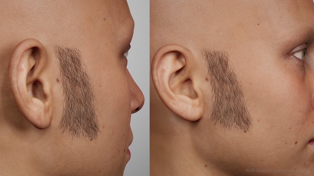 Media 1 for listing Medium Natural Sideburns Groom for MetaHuman