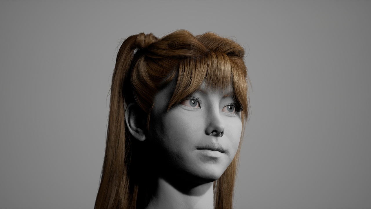 Media 1 for listing MetaHair 233- Groom hair for Metahumans - With low lowpoly version