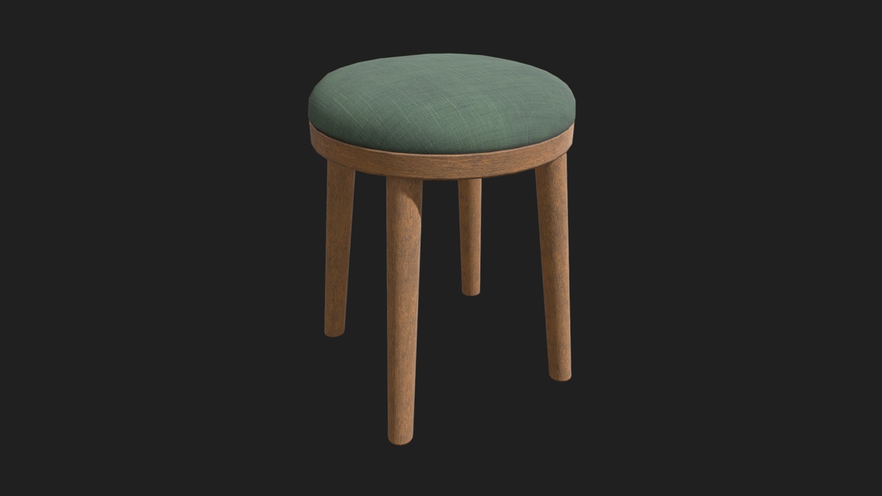 Media 1 for listing Green Cushion Round Stool