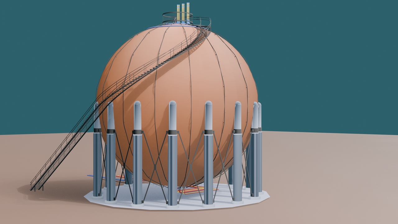 Media 1 for listing Giant Spherical Gas Tank - Industrial Environment Prop