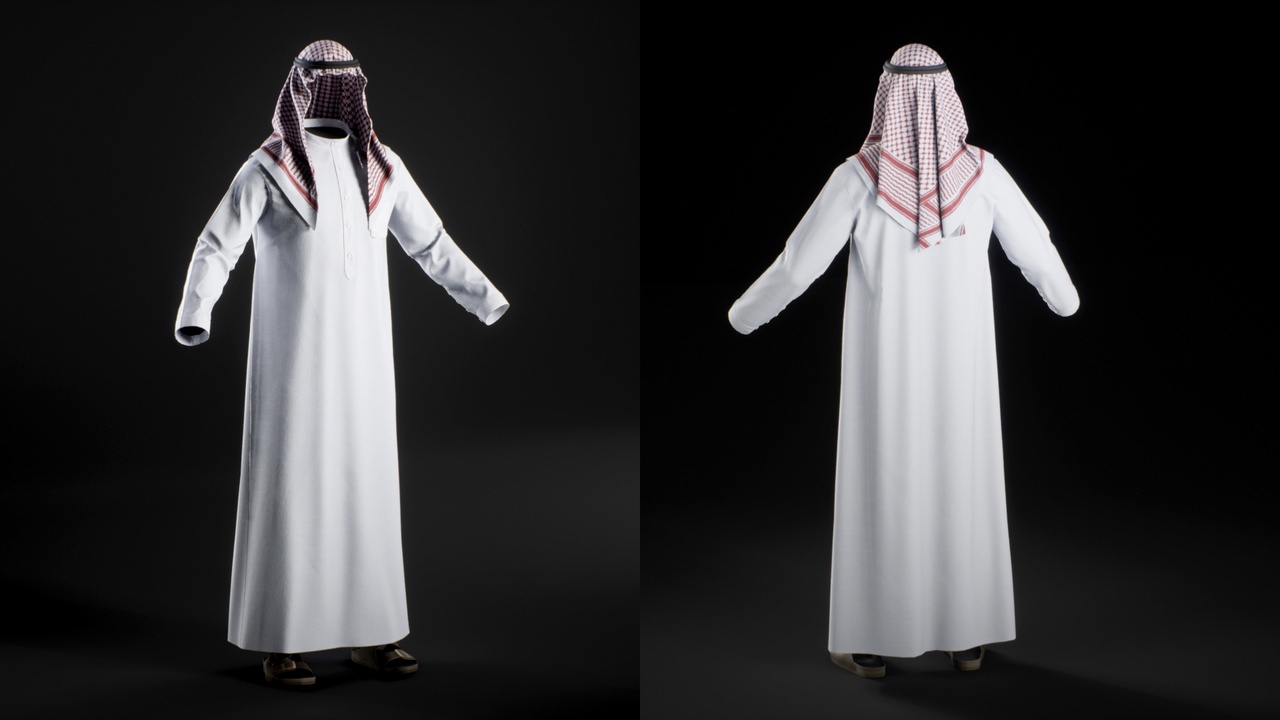 Media 1 for listing Thawb National Arab Сlothing - Metahuman