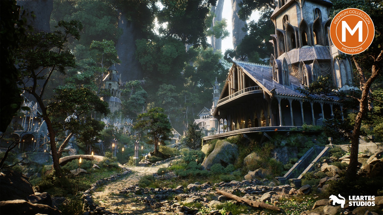 Elvish / Elven City in Forest Environment Megapack