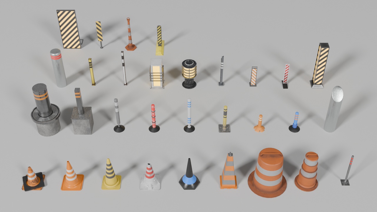 Media 1 for listing Mega Street Pack – 150+ Urban Game-Ready Props | PBR, Low Poly, Multi-Format