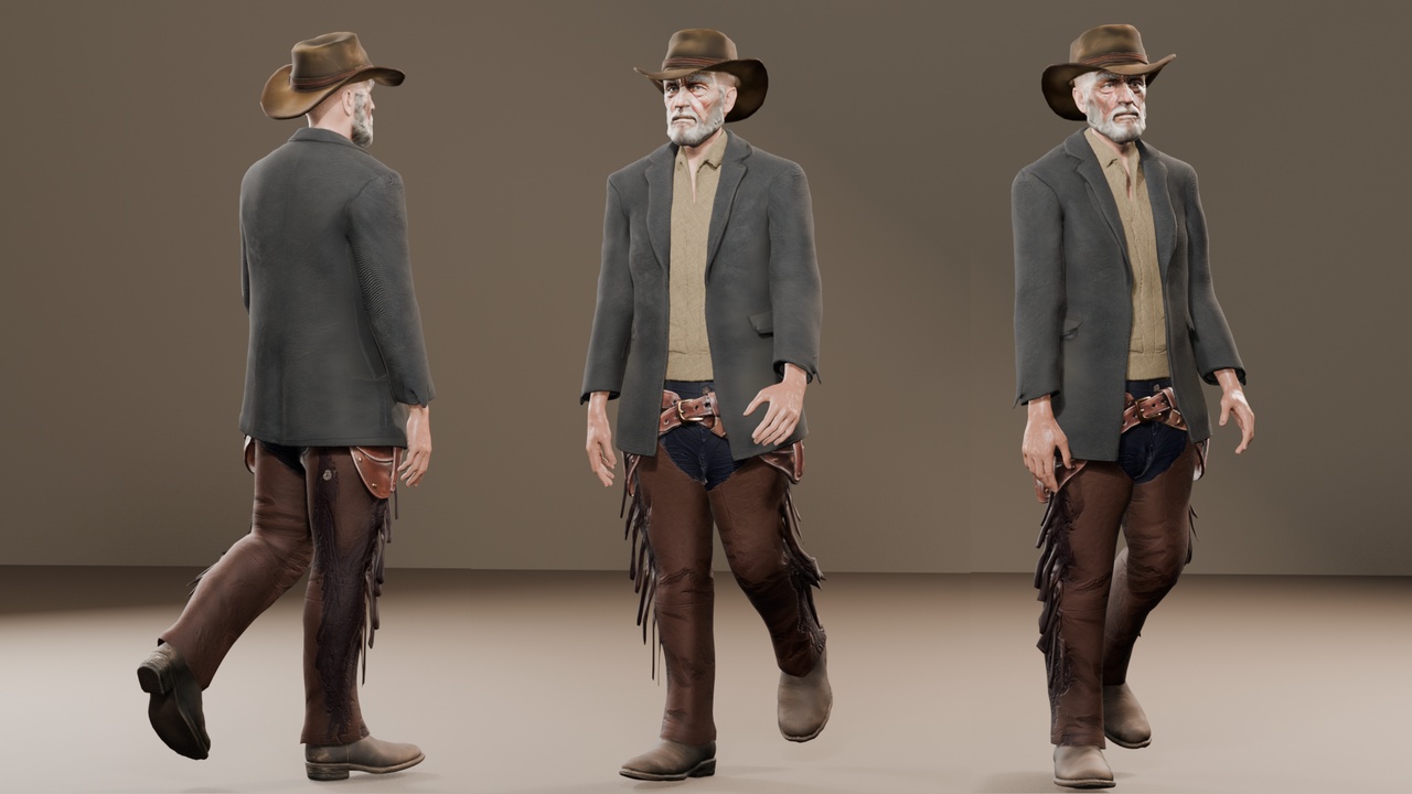 Media 1 for listing Old Western Cowboy Character 3D model