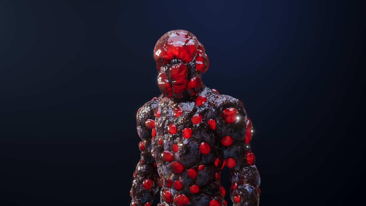 Media 1 for listing Bulgy Humanoid monster, a humanoid creature with bulging spots for horror games