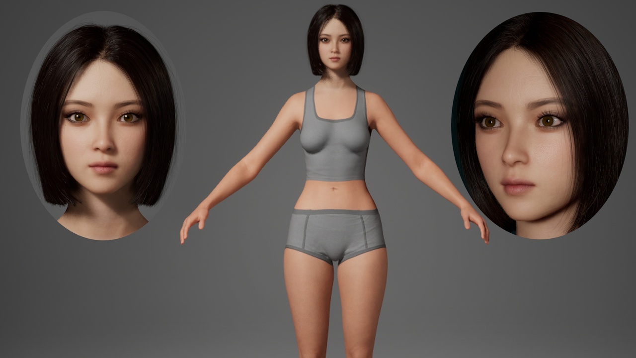 Media 1 for listing Editable MetaHuman Beauty - Liying.With hair, no clothing included.